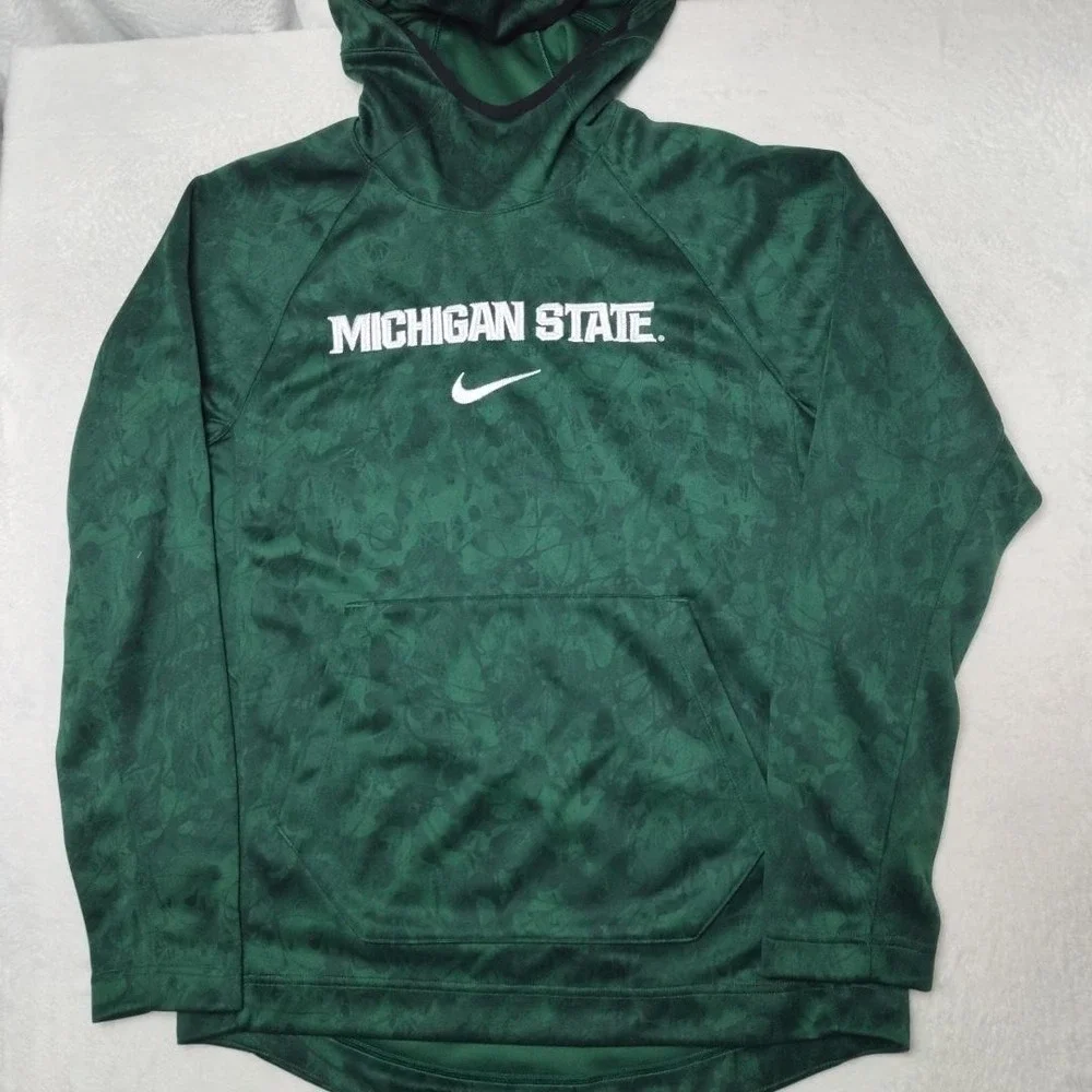 Michigan State Sweatshirt‎ Mens Medium Green NCAA Football Nike Dri-FIT Hoodie